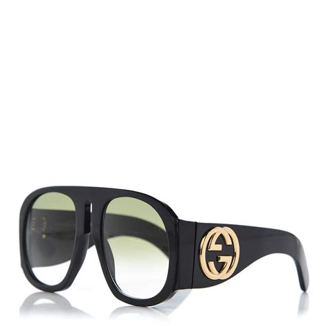 gucci aviator sunglasses black|gucci oversized aviator sunglasses.